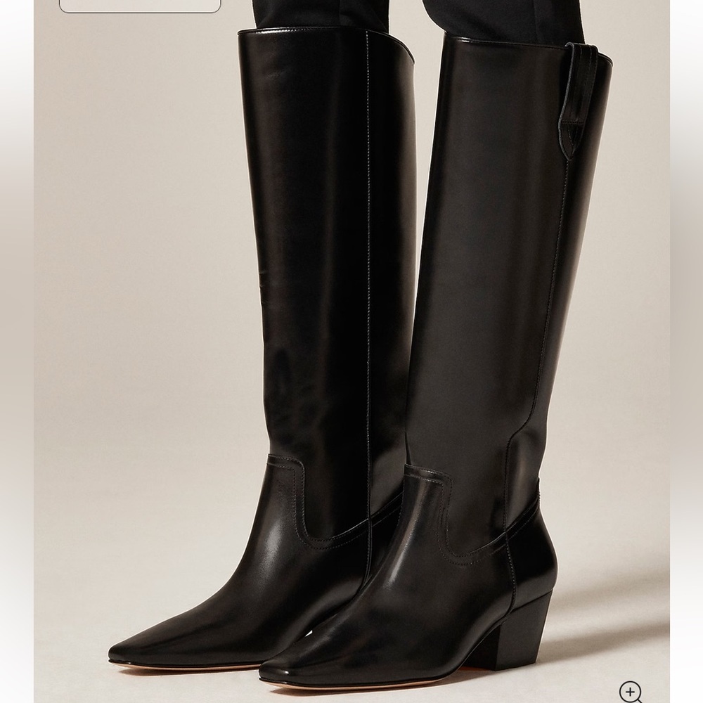j crew New Piper square-toe knee-high boots in leather - Picture 2 of 6